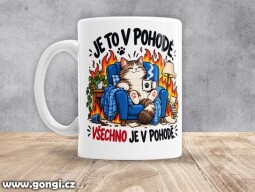 Hrnek - 0423 - Je to v pohodě. Všechno je v pohodě - KOČKA